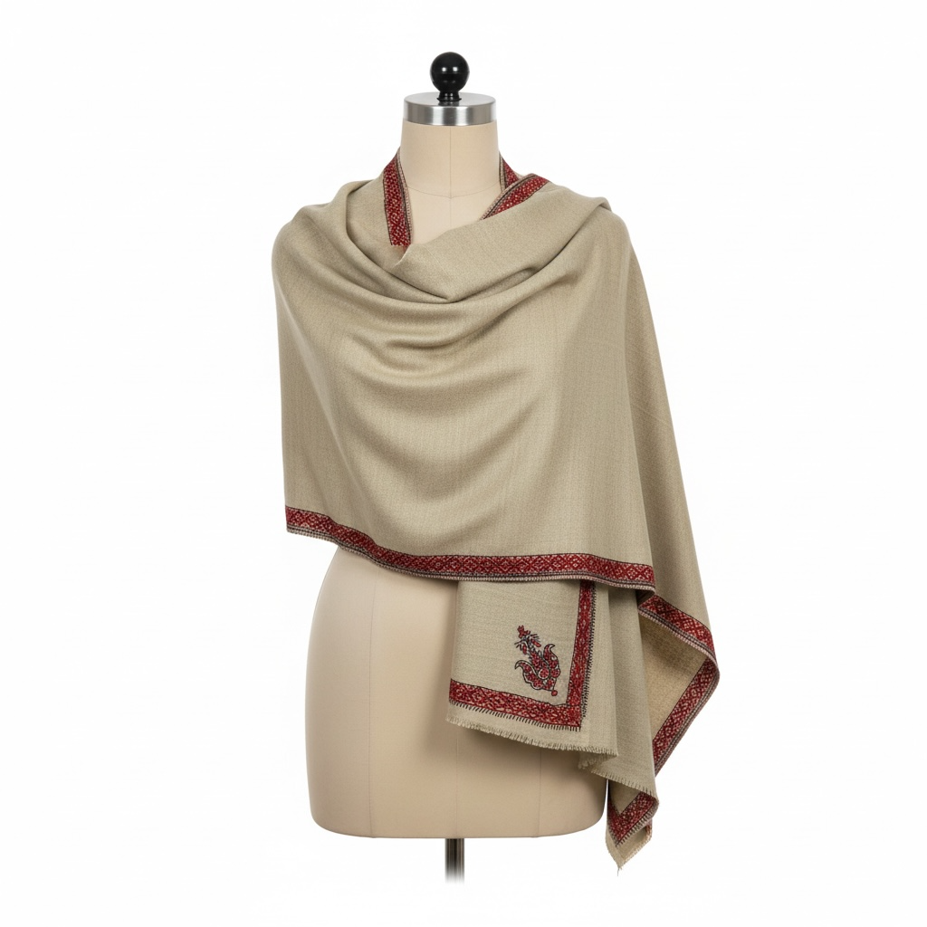 Pure Cashmere Scarf - Embroidered Nº4