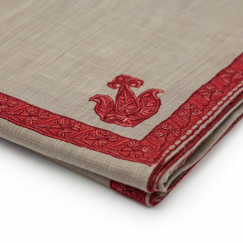 Pure Cashmere Scarf - Embroidered Nº2