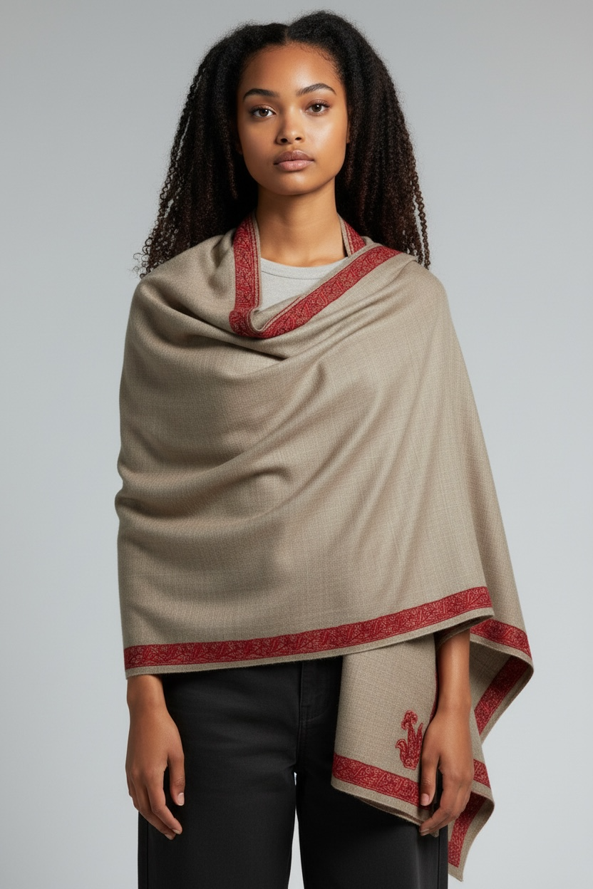 Pure Cashmere Scarf - Embroidered Nº2