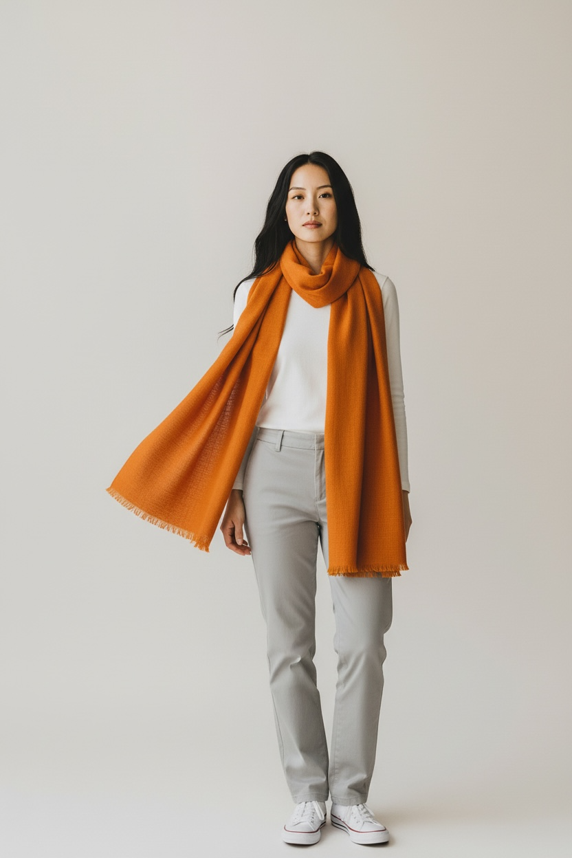 La Vie - 100% Cashmere Scarf - Ultra Light - Burnt Orange