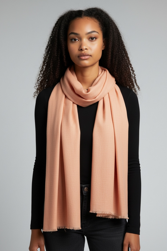La Vie - 100% Cashmere Scarf - Ultra Light - Peach