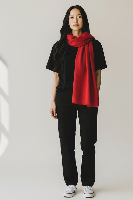La Vie - 100% Cashmere Scarf - Ultra Light - Classic Red